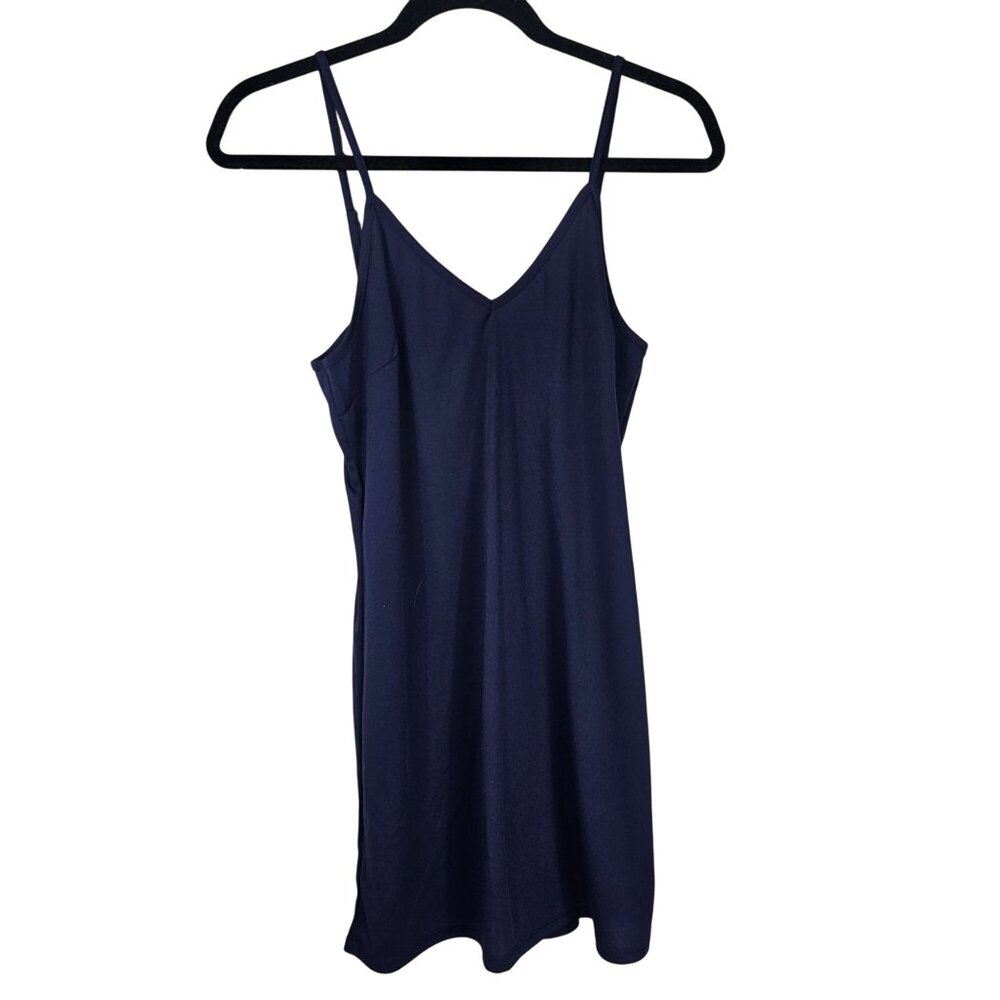 Boston Proper‎ Mini Slip Dress S Navy Spaghetti Strap Lightweight Short Stretch
